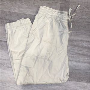 Cream Colored Cargo Joggers